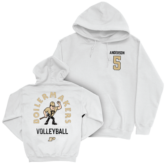 Women's Volleyball White Mascot Hoodie  - Taylor Anderson