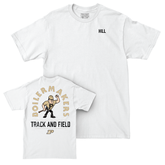Track & Field White Mascot Comfort Colors Tee  - LJ Hill