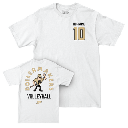Women's Volleyball White Mascot Comfort Colors Tee - Ali Hornung | #10 Youth Small