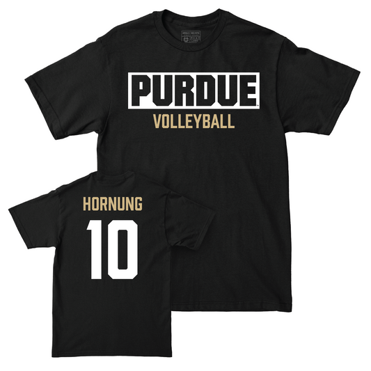 Women's Volleyball Black Staple Tee - Ali Hornung | #10 Youth Small
