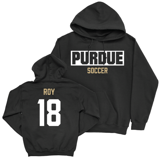Women's Soccer Black Staple Hoodie - Abigail Roy | #18 Youth Small