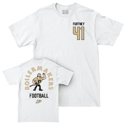 Football White Mascot Comfort Colors Tee - Ben Furtney | #41 Youth Small