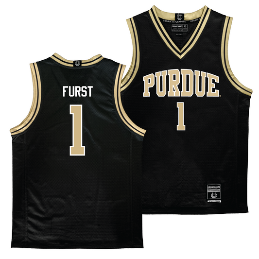 Purdue Men's Black Basketball Jersey - Caleb Furst | #1 Youth Small