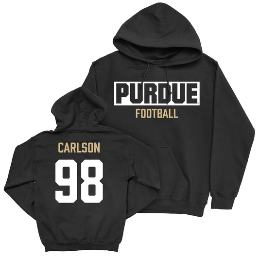 Football Black Staple Hoodie - Drake Carlson | #98 Youth Small