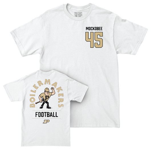 Football White Mascot Comfort Colors Tee - Devin Mockobee | #45 Youth Small