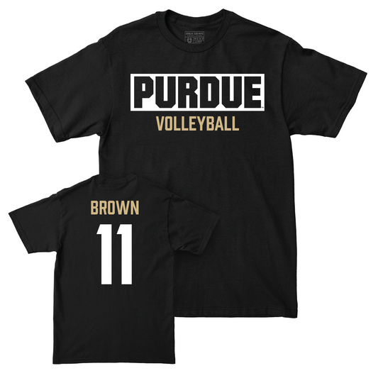 Women's Volleyball Black Staple Tee - Emily Brown | #11 Youth Small