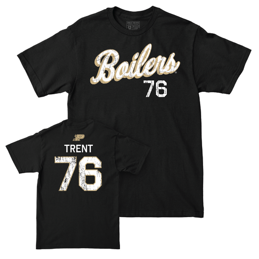 Football Black Script Tee - Ethan Trent | #76 Youth Small