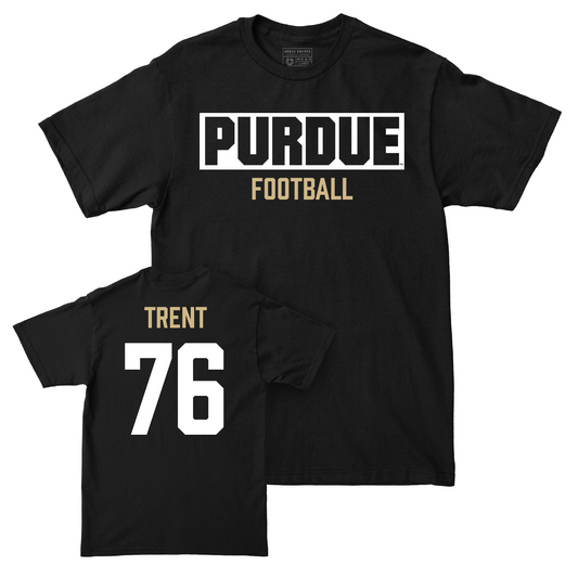 Football Black Staple Tee - Ethan Trent | #76 Youth Small