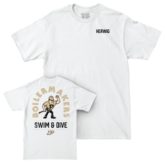 Swim & Dive White Mascot Comfort Colors Tee - Michaela Herwig Youth Small