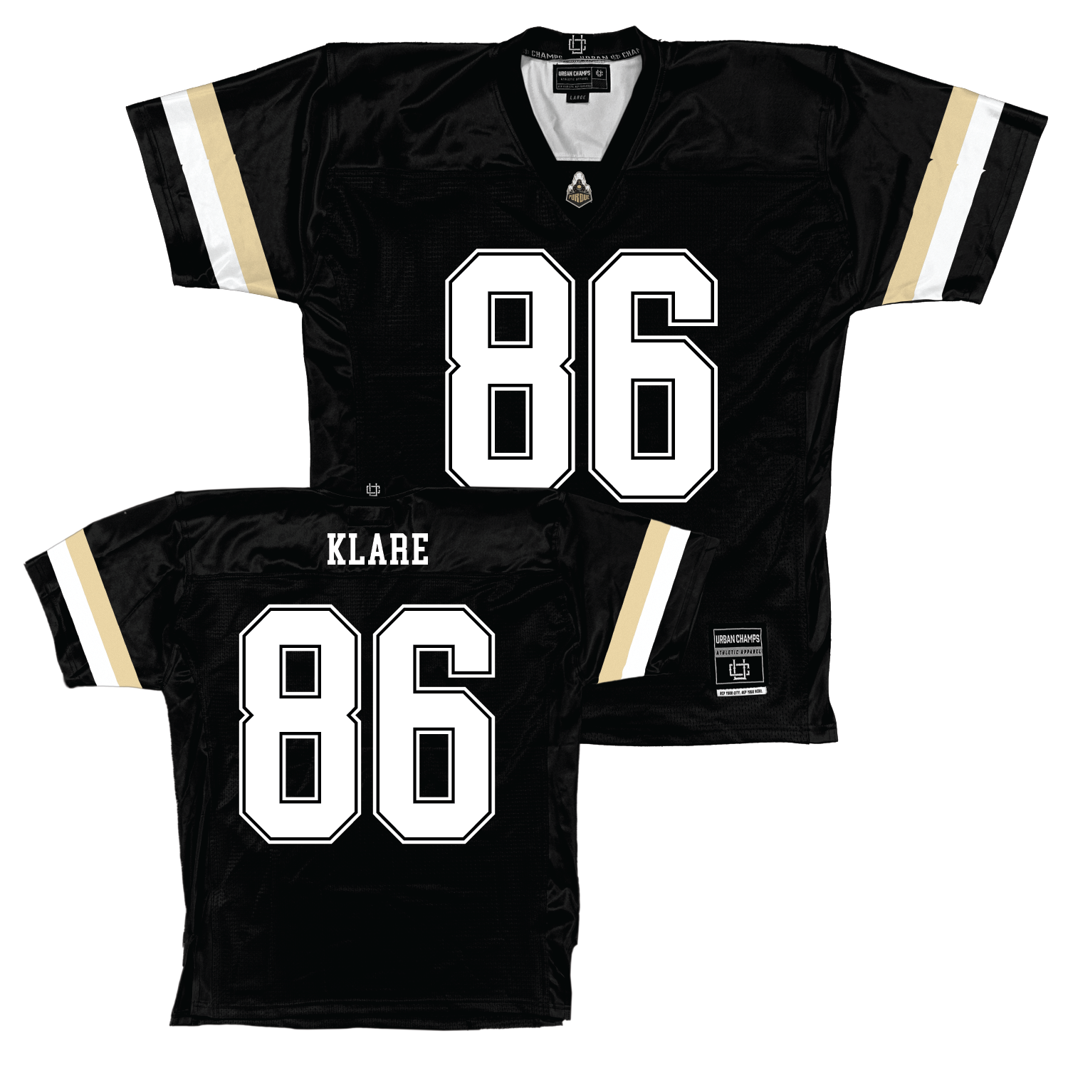 Purdue Black Football Jersey - Max Klare | #86 Youth Small