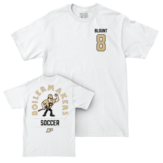 Women's Soccer White Mascot Comfort Colors Tee - Sabrina Blount | #8 Youth Small