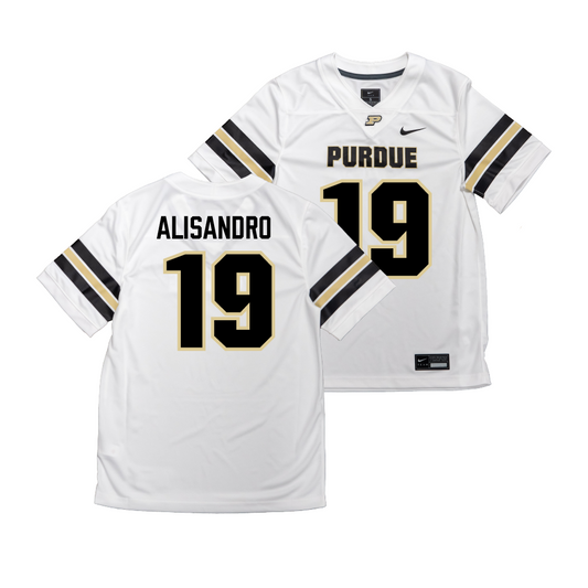 Nike Purdue Boilermakers White NIL Game Replica Football Jersey  - Botros Alisandro