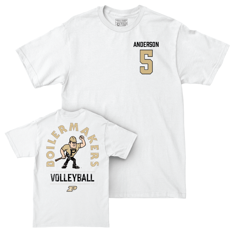 Women's Volleyball White Mascot Comfort Colors Tee  - Taylor Anderson