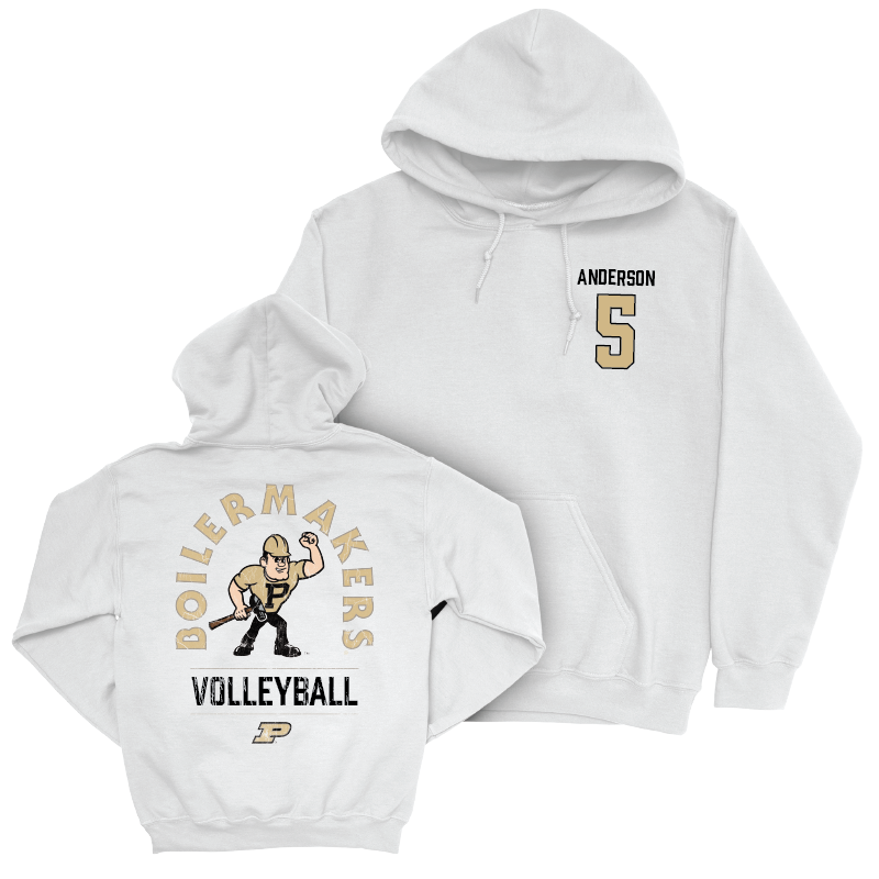 Women's Volleyball White Mascot Hoodie  - Taylor Anderson