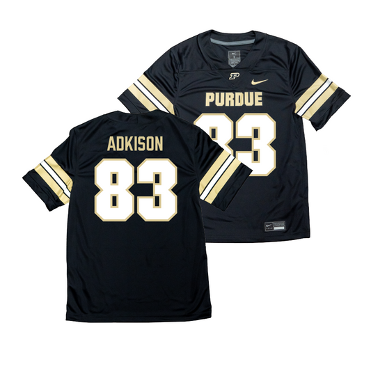 Nike Purdue Boilermakers Black NIL Game Replica Football Jersey - Andrew Adkison | #83