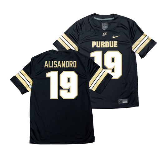 Nike Purdue Boilermakers Black NIL Game Replica Football Jersey - Botros Alisandro