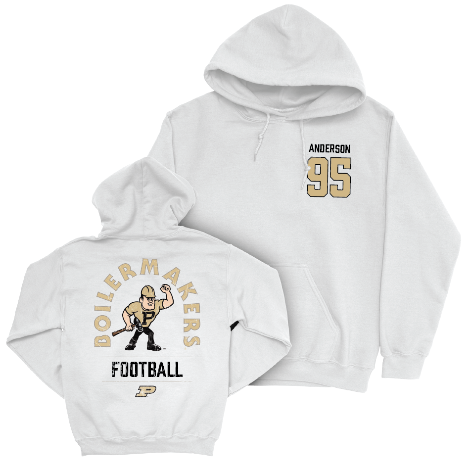 Football White Mascot Hoodie  - Joe Anderson