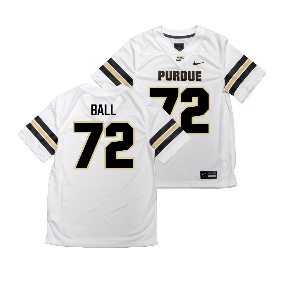 Nike Purdue Boilermakers White NIL Game Replica Football Jersey - Jaden Ball