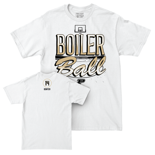 Men's Basketball White Hardwood Comfort Colors Tee   - Jack Benter