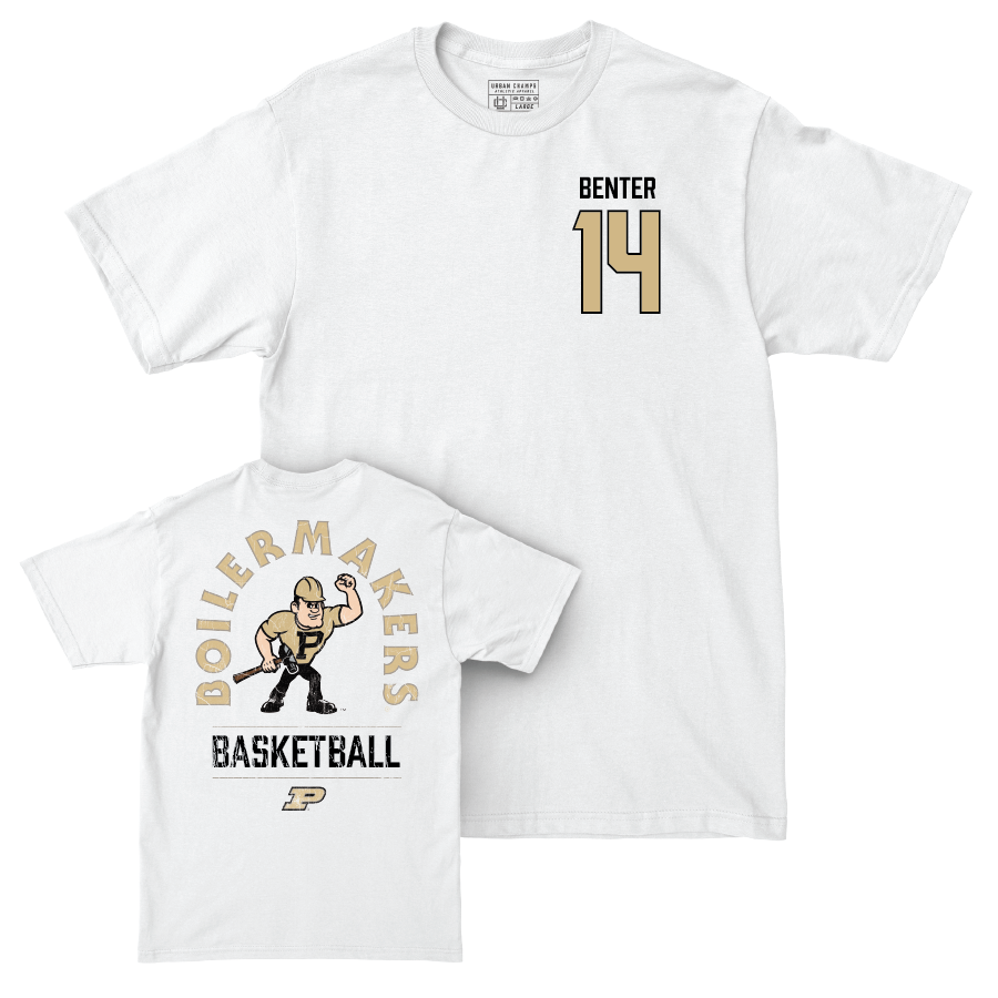 Men's Basketball White Mascot Comfort Colors Tee   - Jack Benter