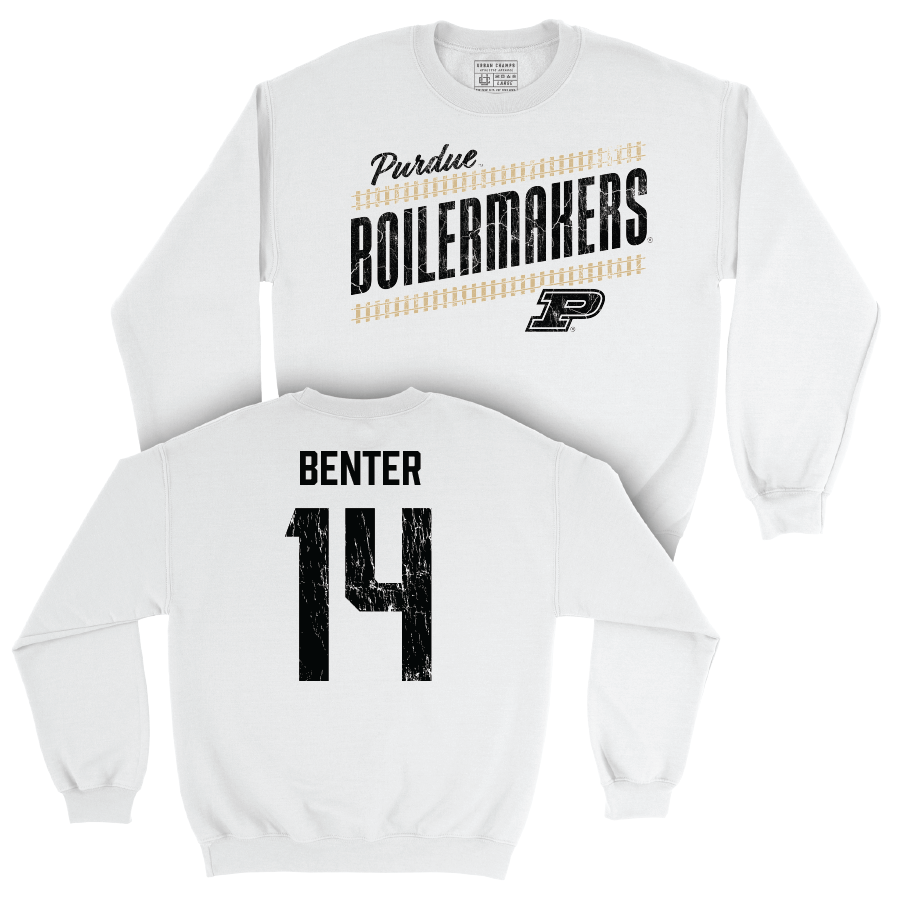 Men's Basketball White Slant Crew   - Jack Benter