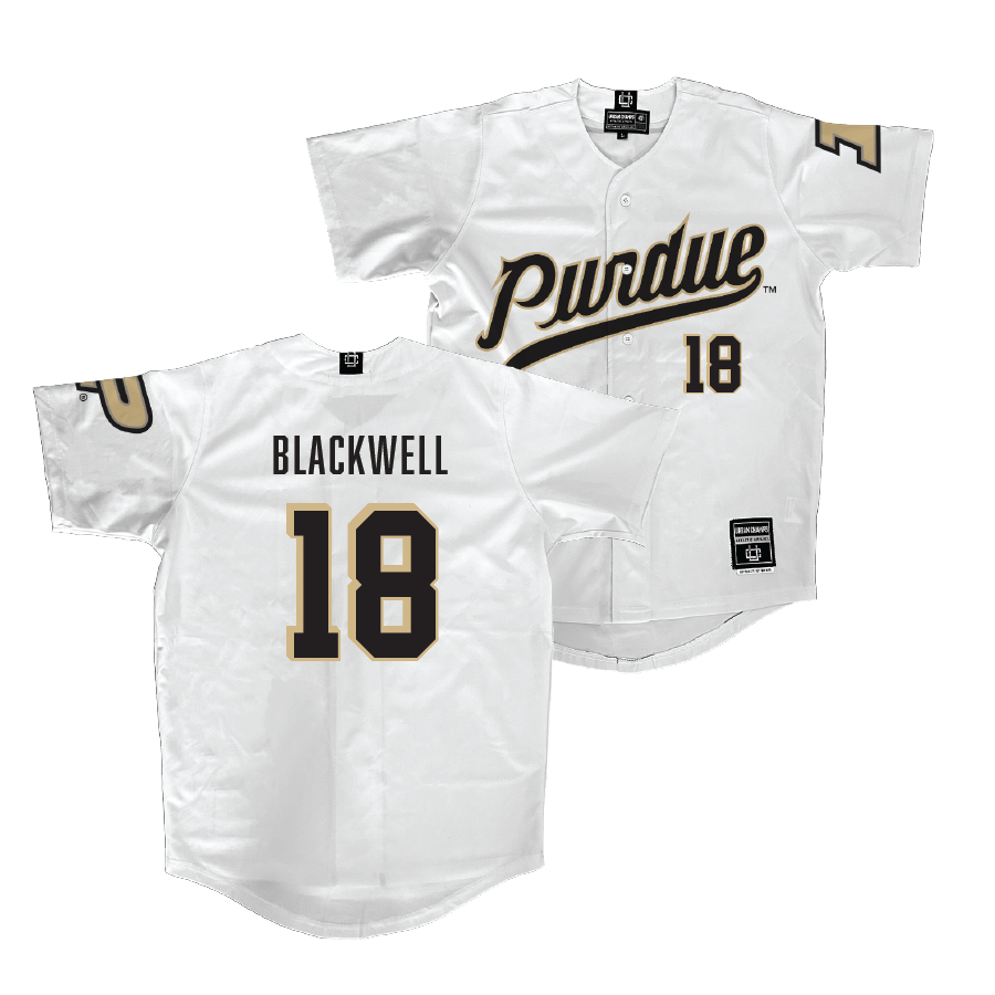 Purdue Baseball White Jersey - Jonathan Blackwell | #18