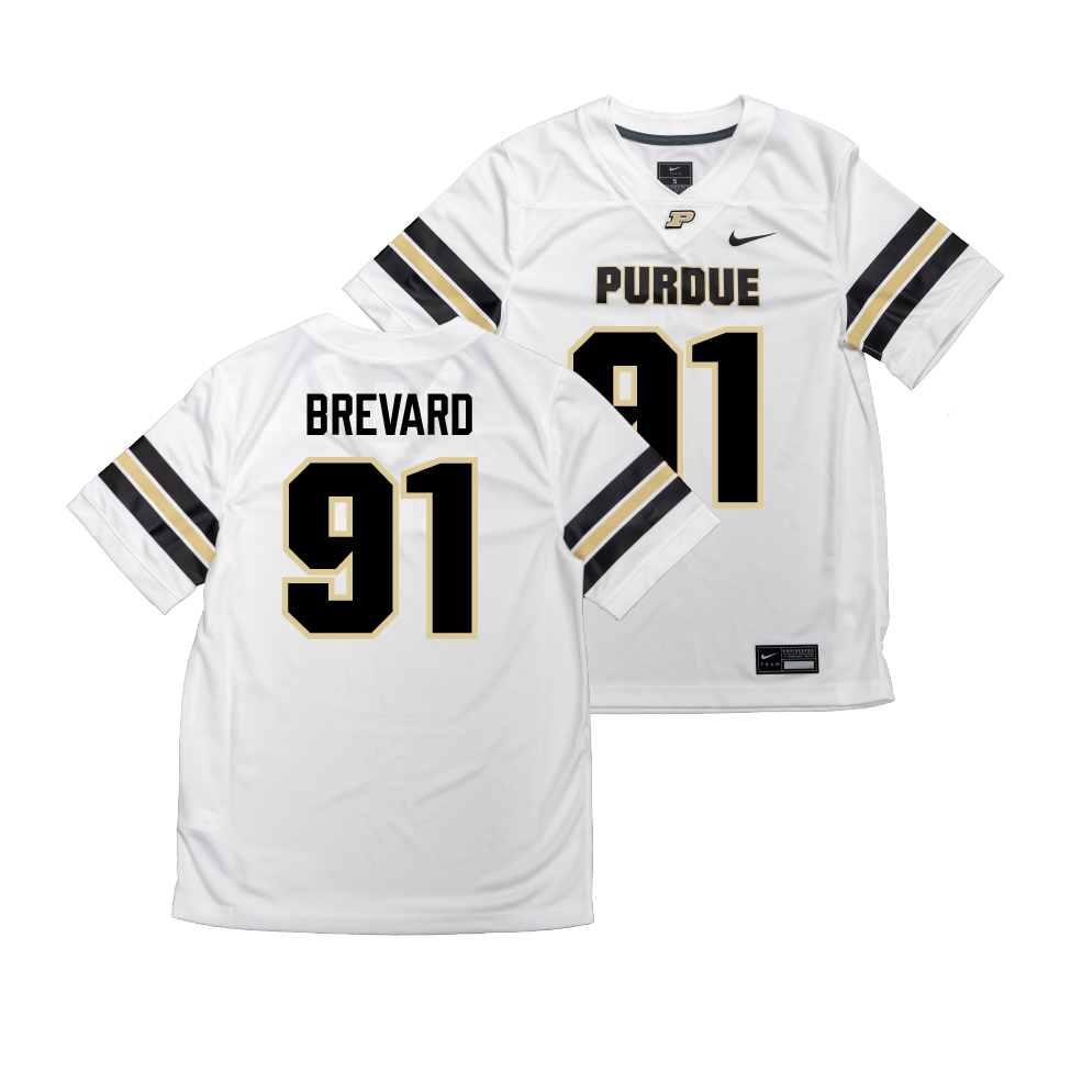 Nike Purdue Boilermakers White NIL Game Replica Football Jersey - Cole Brevard | #91