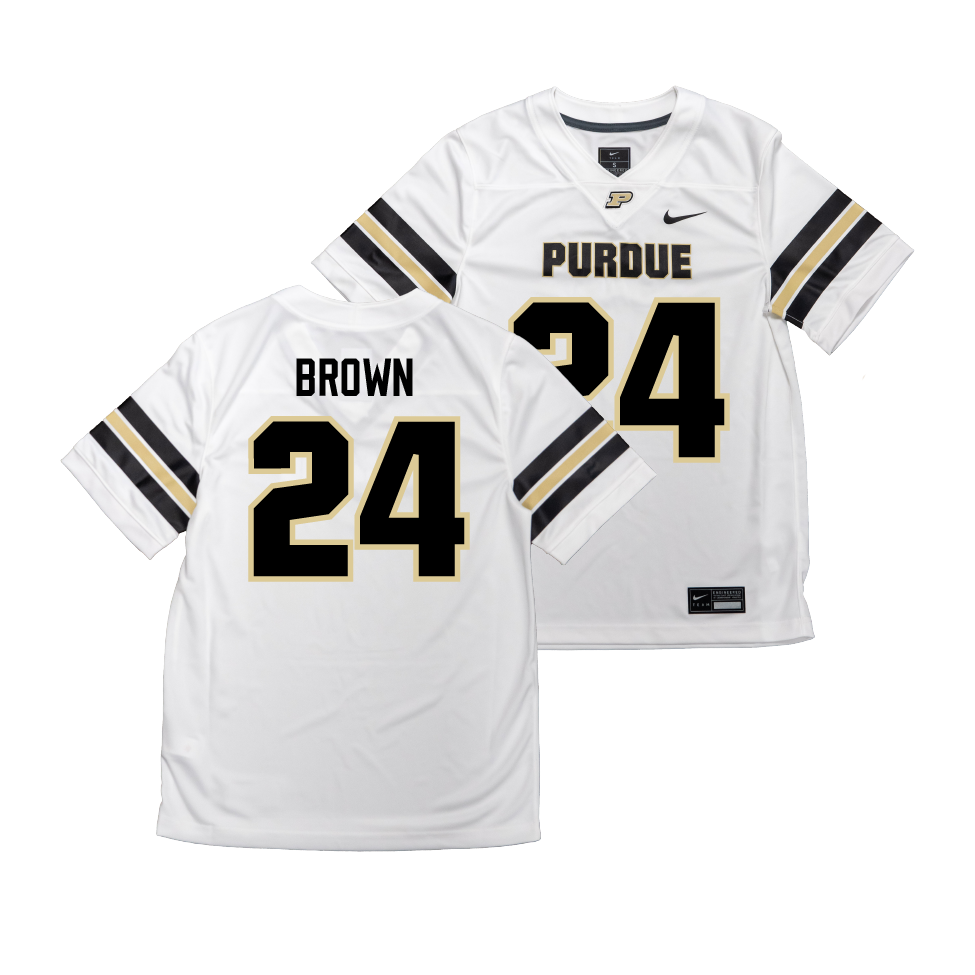 Nike Purdue Boilermakers White NIL Game Replica Football Jersey - Anthony Brown | #24