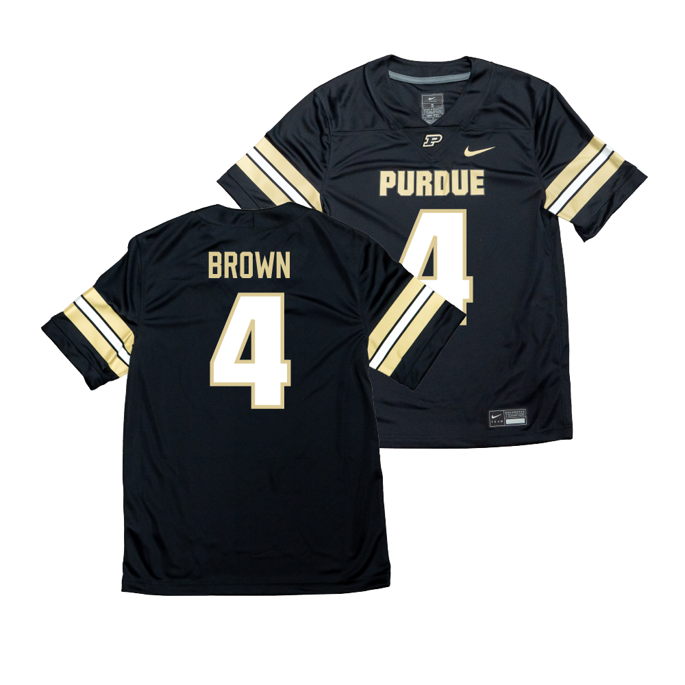 Nike Purdue Boilermakers Black NIL Game Replica Football Jersey  - Kam Brown