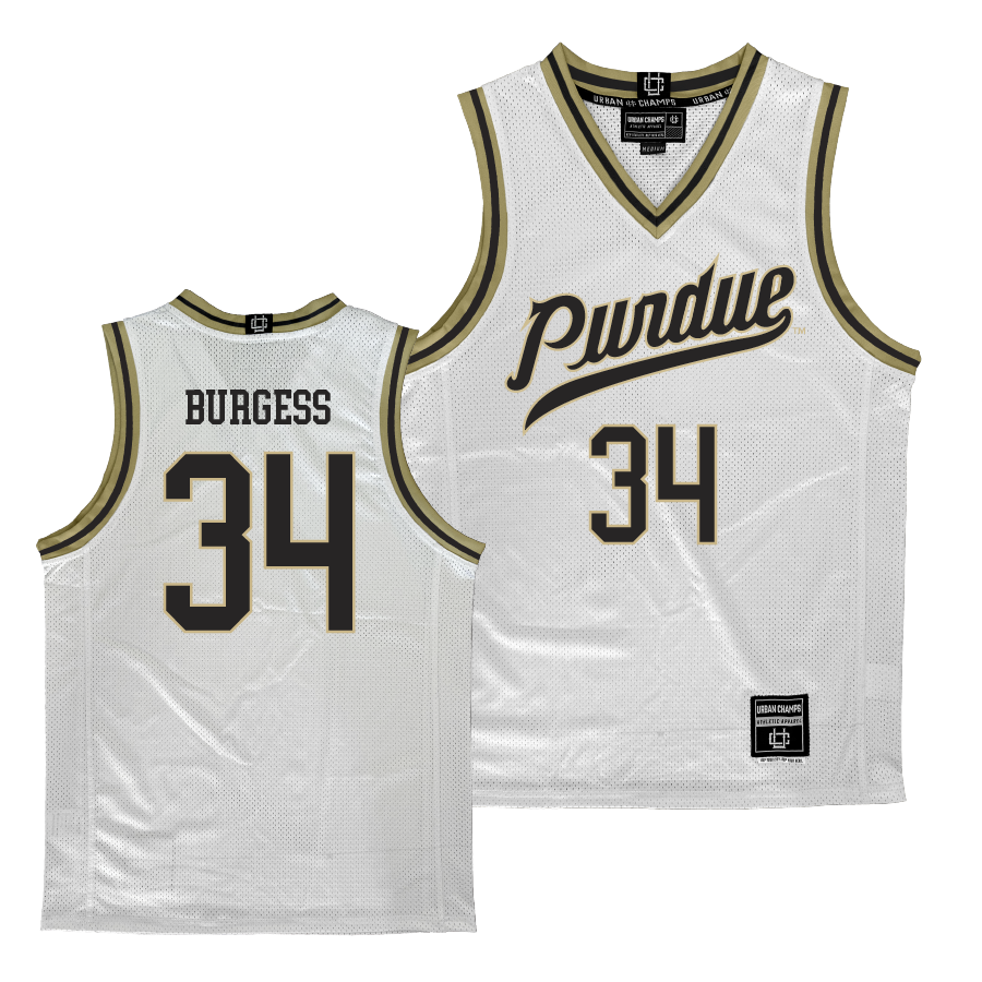 Purdue Men's Basketball White Jersey  - Raleigh Burgess