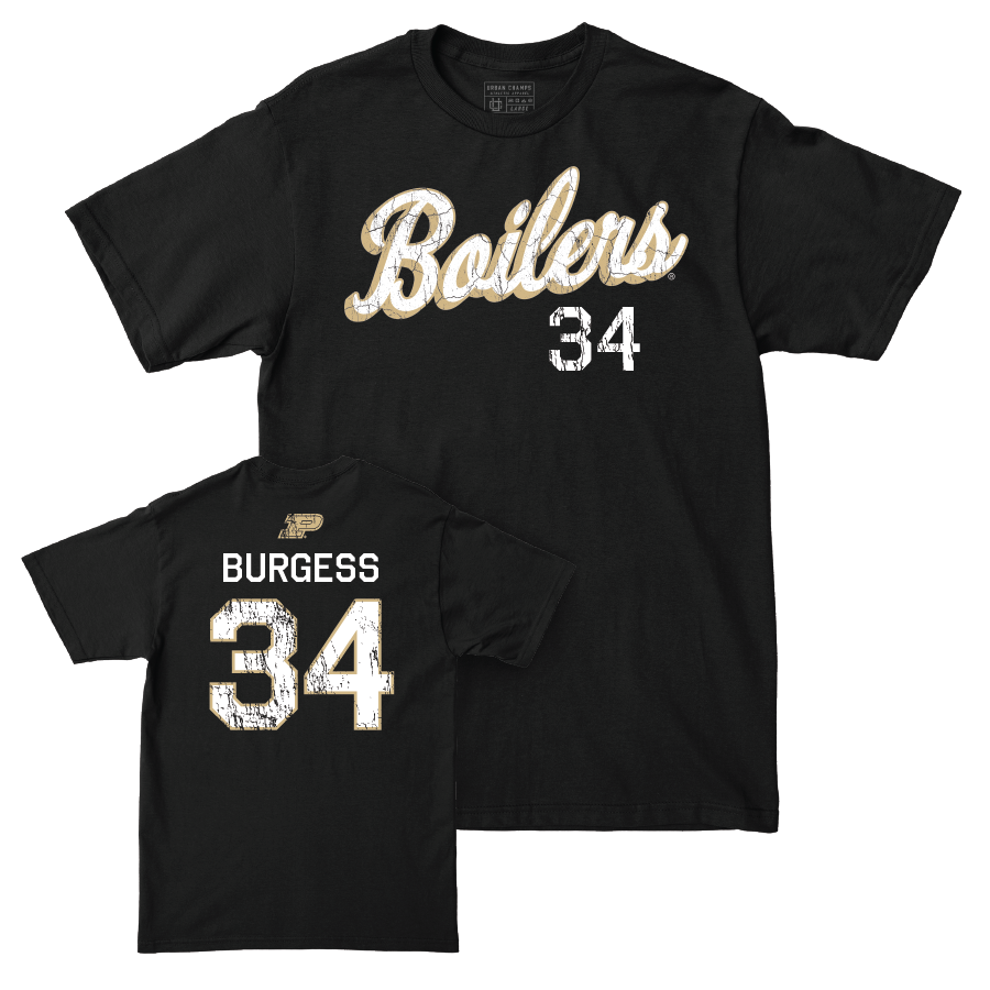 Men's Basketball Black Script Tee  - Raleigh Burgess