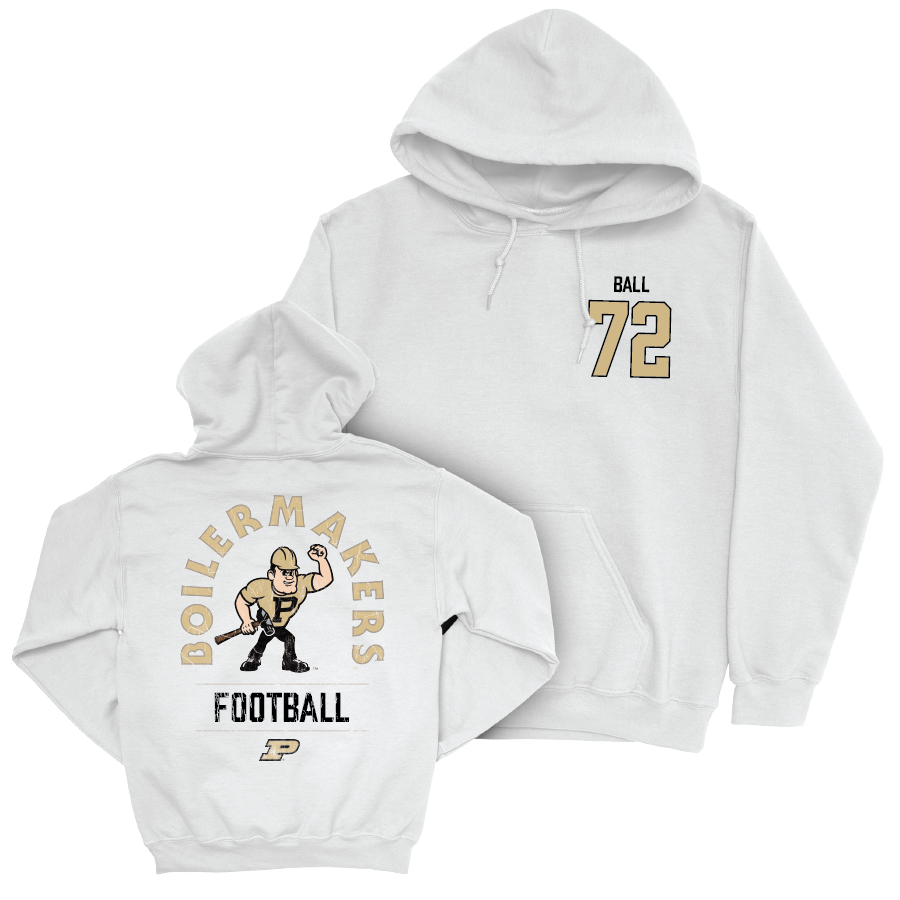 Football White Mascot Hoodie  - Jaden Ball