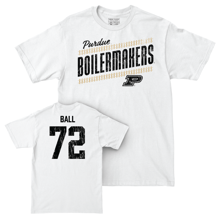 Football White Slant Comfort Colors Tee  - Jaden Ball