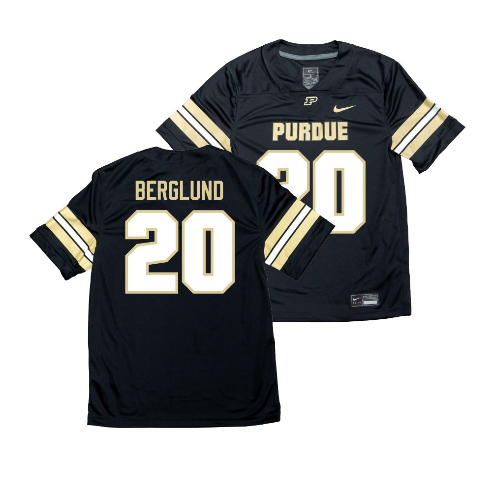 Nike Purdue Boilermakers Black NIL Game Replica Football Jersey - Winston Berglund | #20