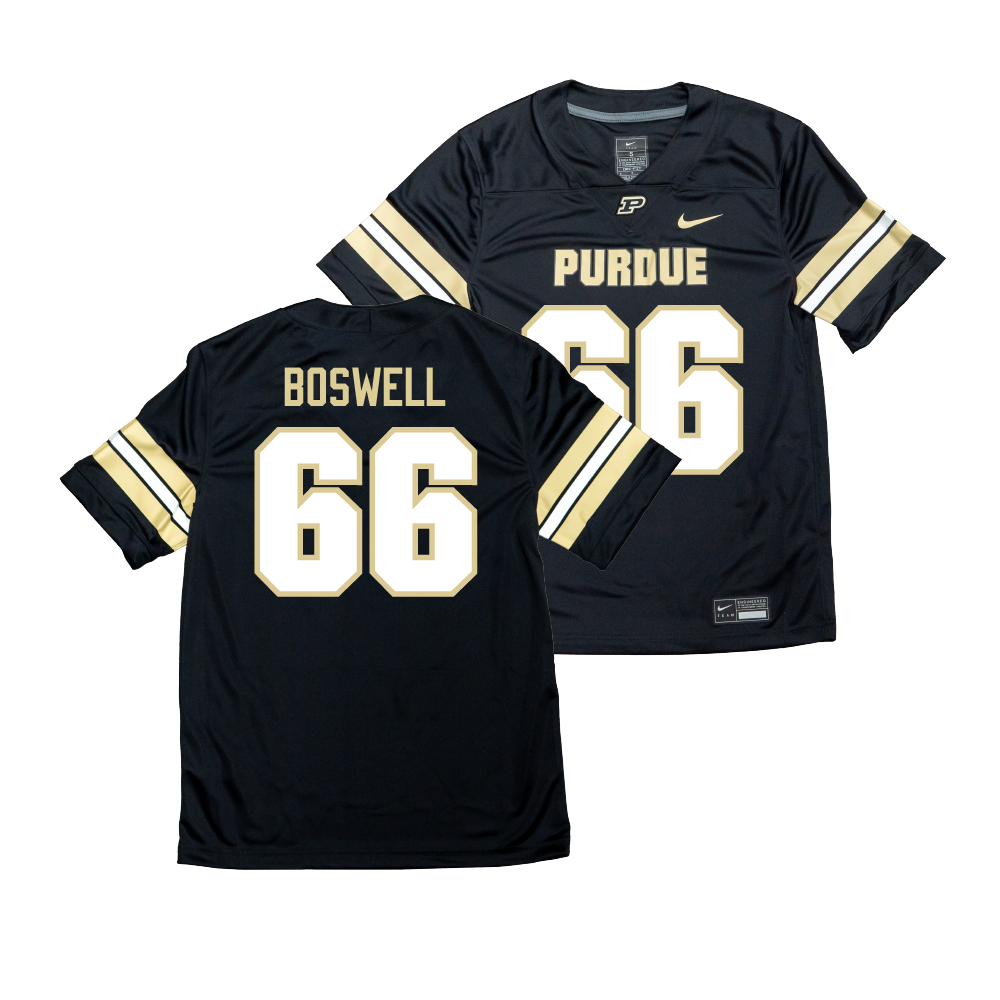 Nike Purdue Boilermakers Black NIL Game Replica Football Jersey - Anthony Boswell