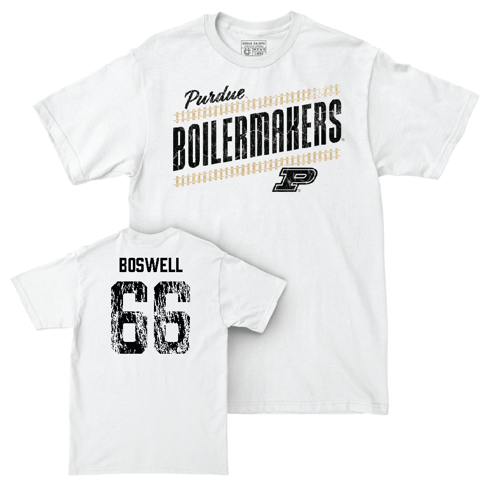 Football White Slant Comfort Colors Tee   - Anthony Boswell