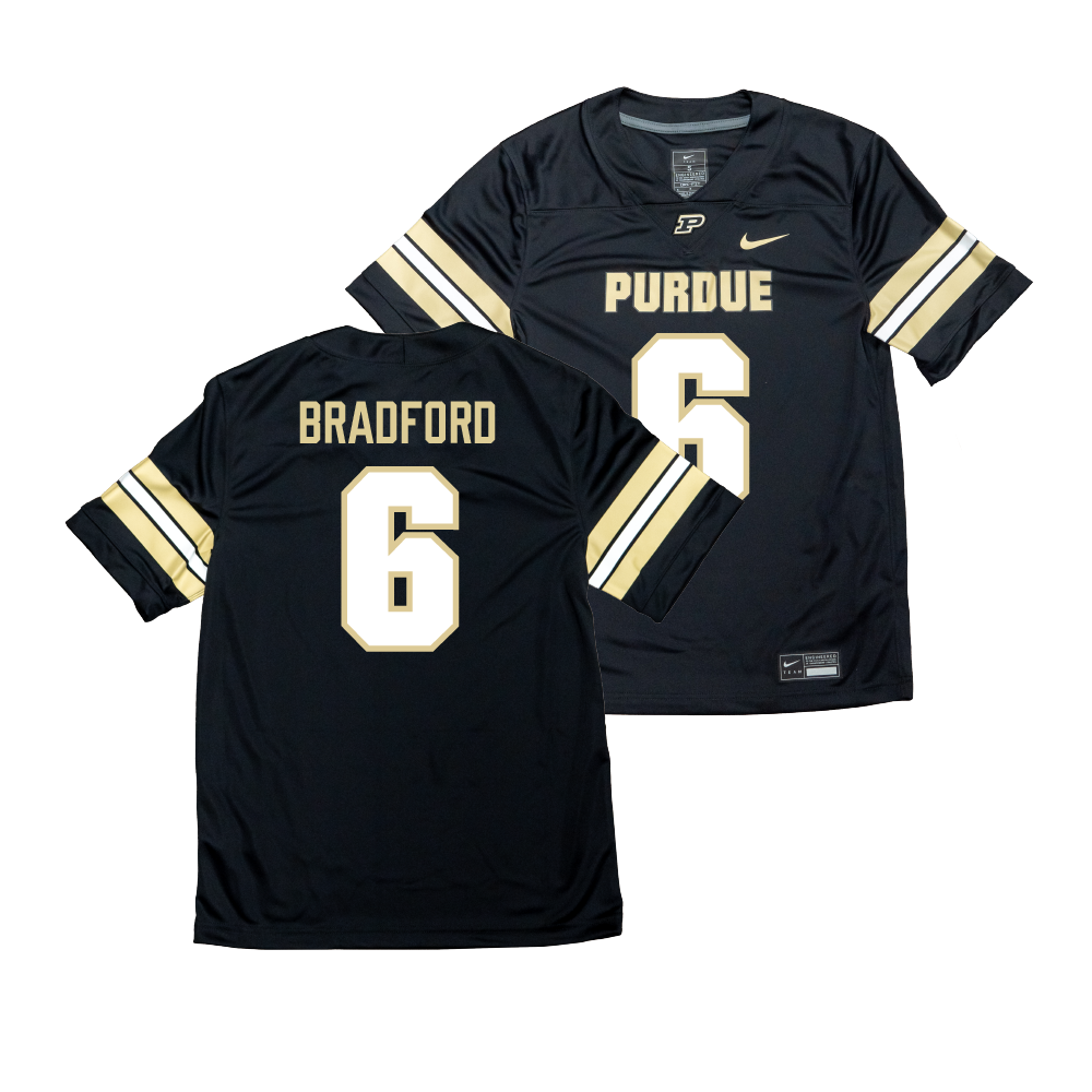 Nike Purdue Boilermakers Black NIL Game Replica Football Jersey - LeonTre Bradford