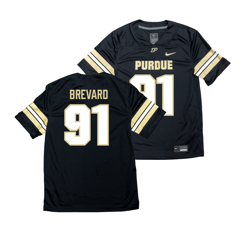 Nike Purdue Boilermakers Black NIL Game Replica Football Jersey - Cole Brevard | #91