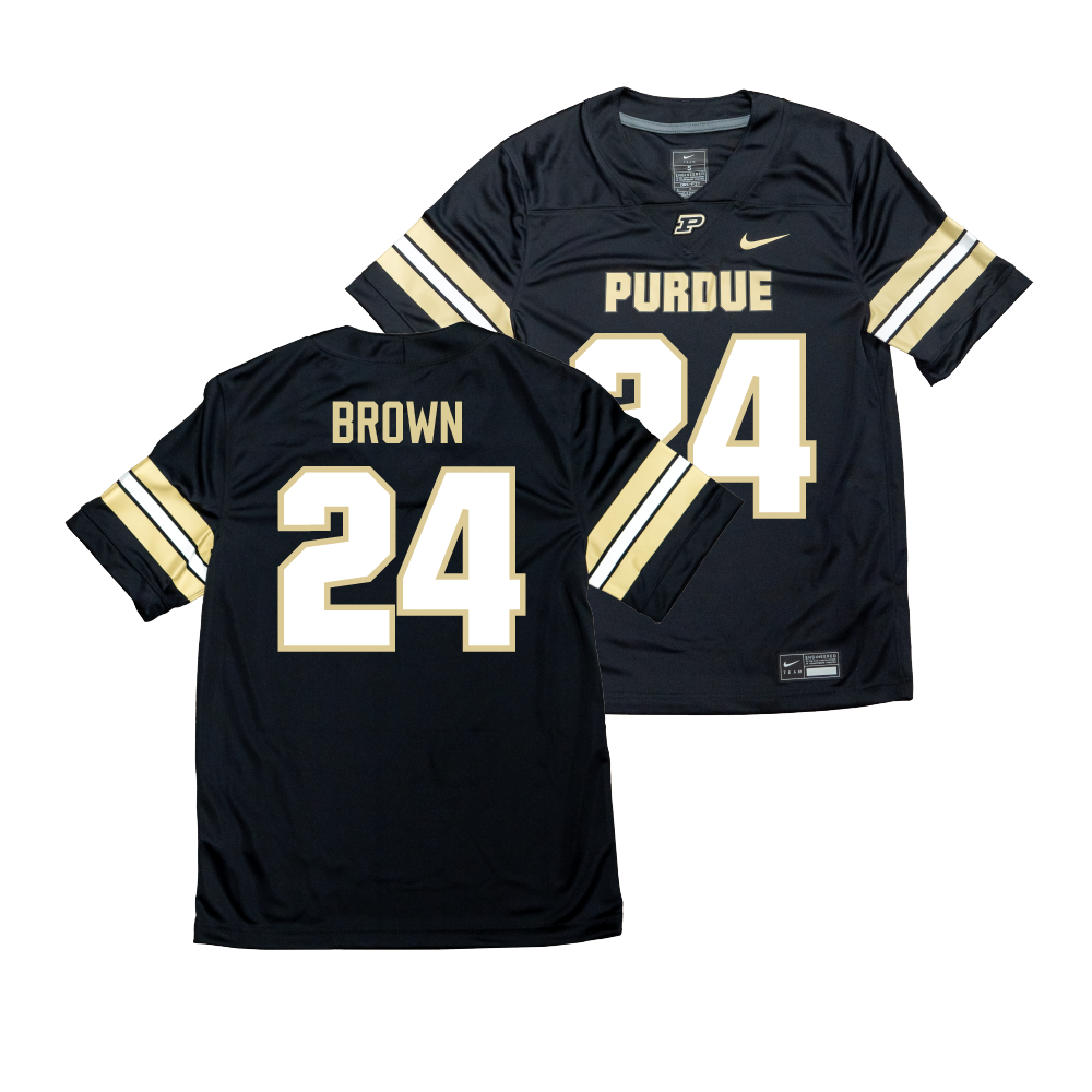 Nike Purdue Boilermakers Black NIL Game Replica Football Jersey - Anthony Brown | #24