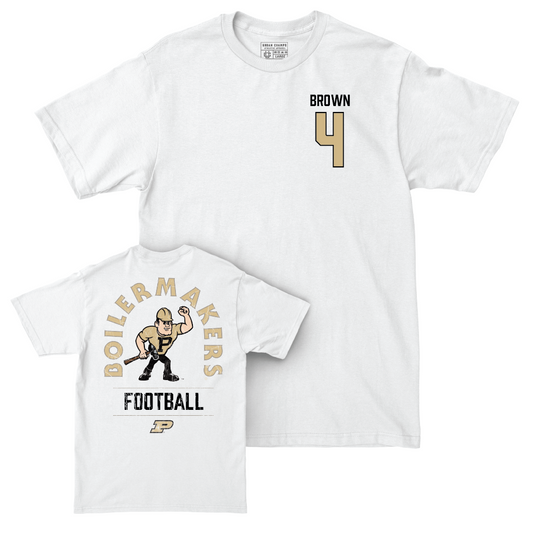 Football White Mascot Comfort Colors Tee   - Kam Brown