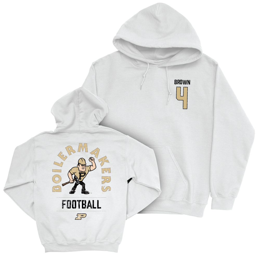 Football White Mascot Hoodie   - Kam Brown