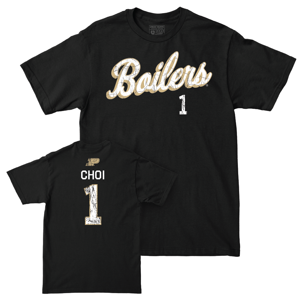 Baseball Black Script Tee     - Albert Choi