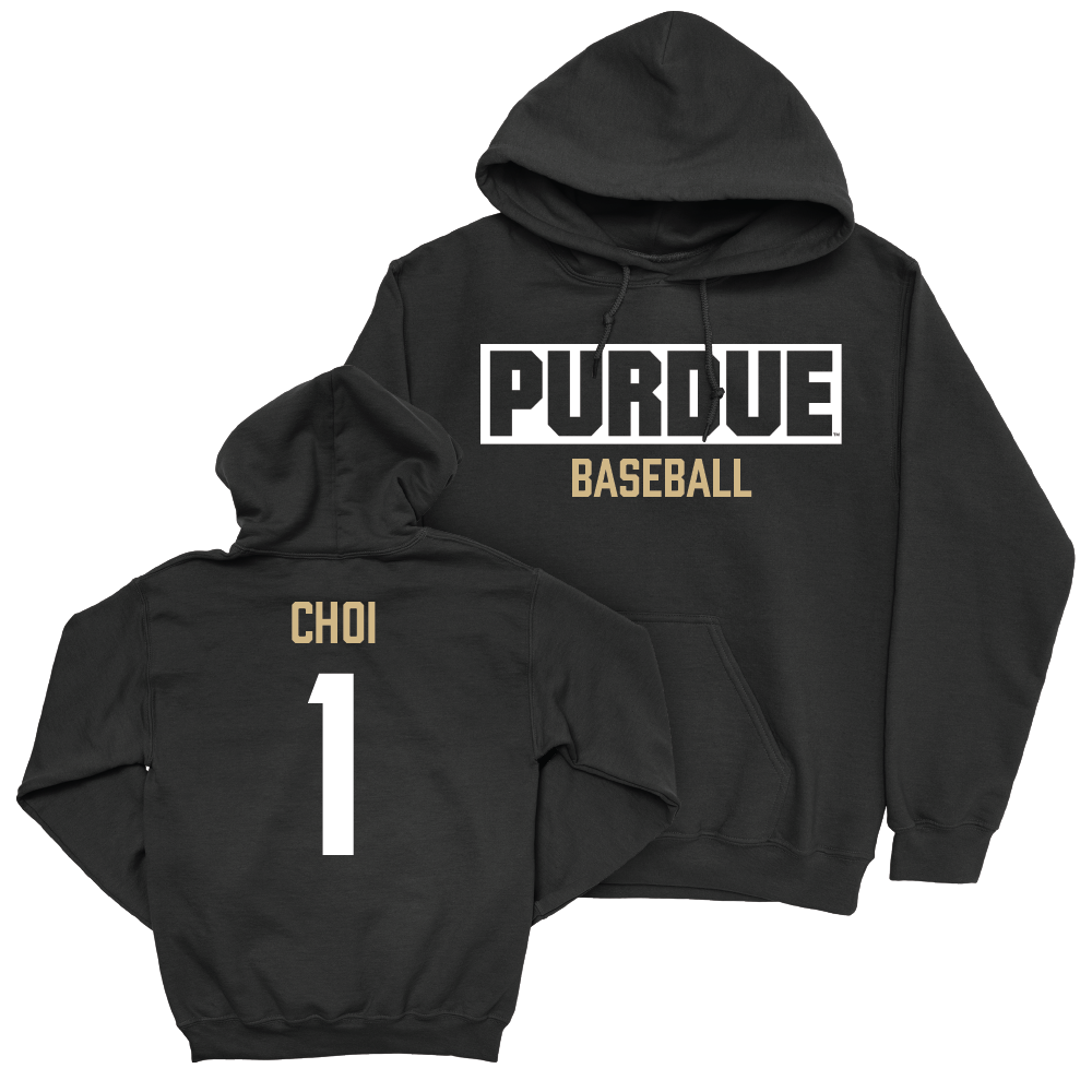 Baseball Black Staple Hoodie     - Albert Choi