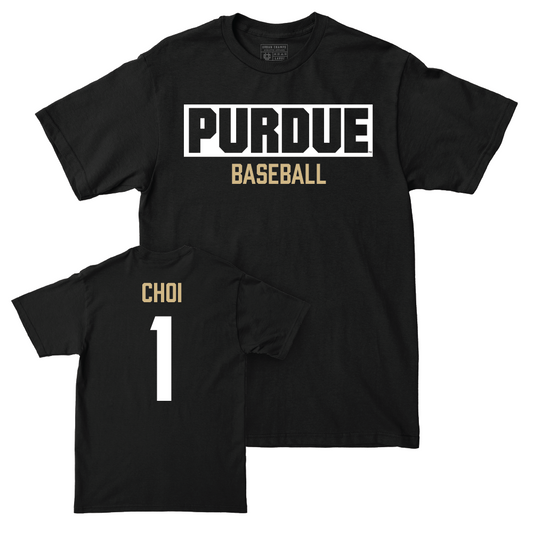 Baseball Black Staple Tee     - Albert Choi