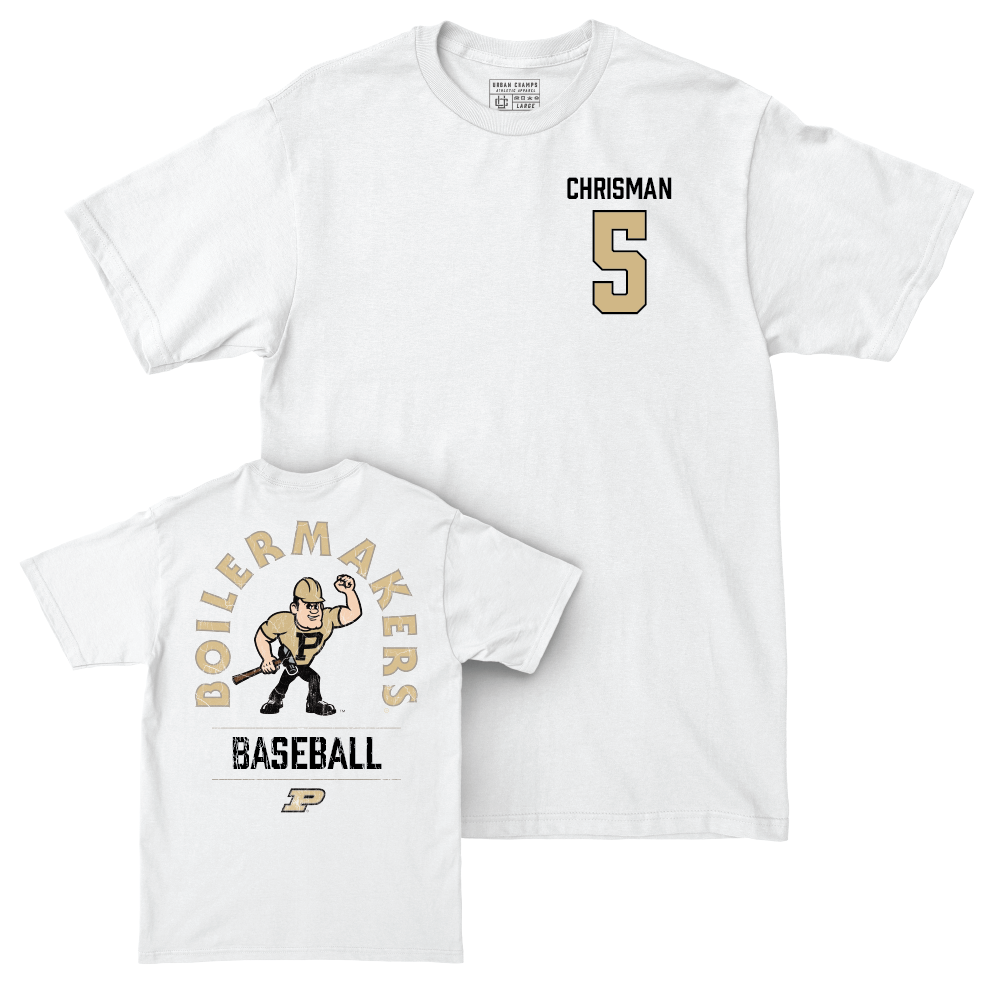 Baseball White Mascot Comfort Colors Tee  - Brody Chrisman