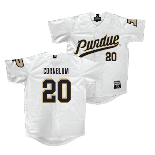 Purdue Baseball White Jersey - Couper Cornblum | #20