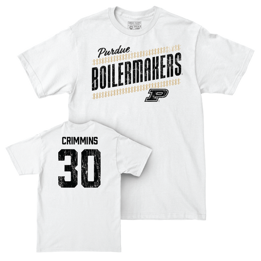 Football White Slant Comfort Colors Tee   - Keelan Crimmins