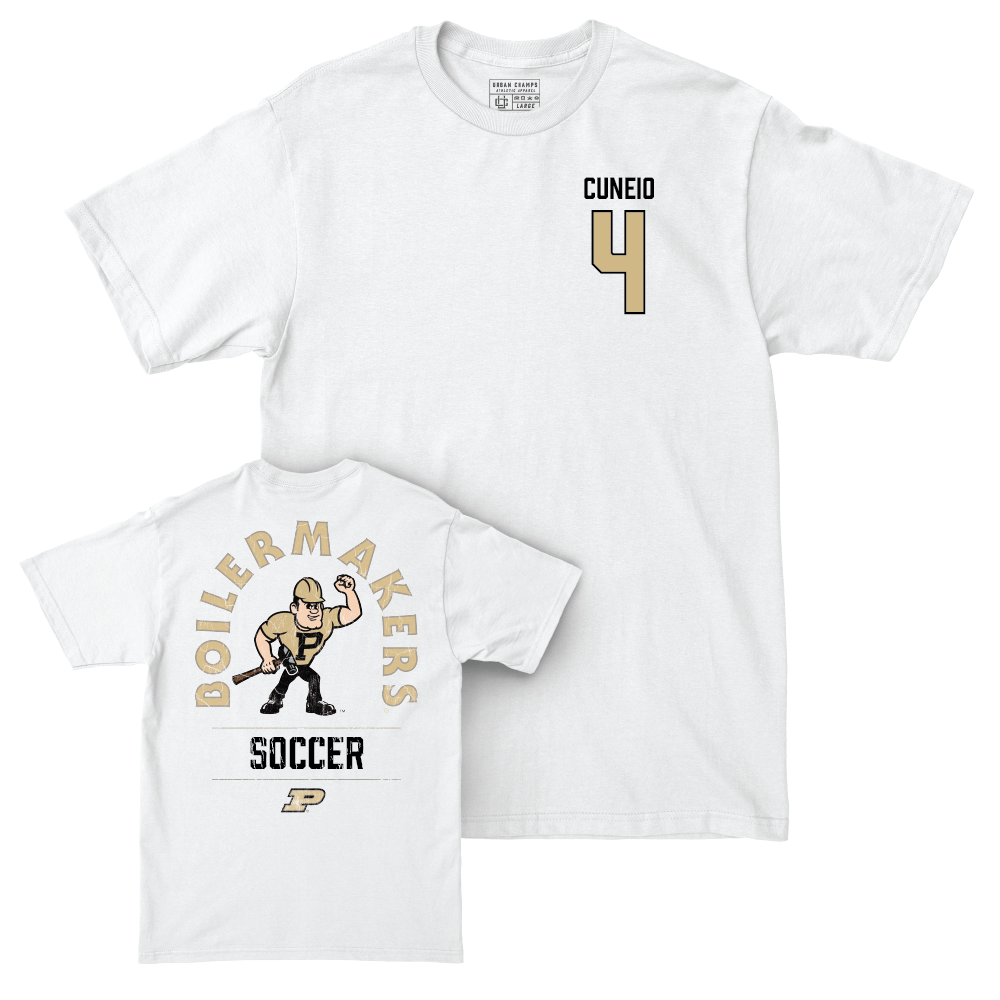 Women's Soccer White Mascot Comfort Colors Tee  - Zoe Cuneio