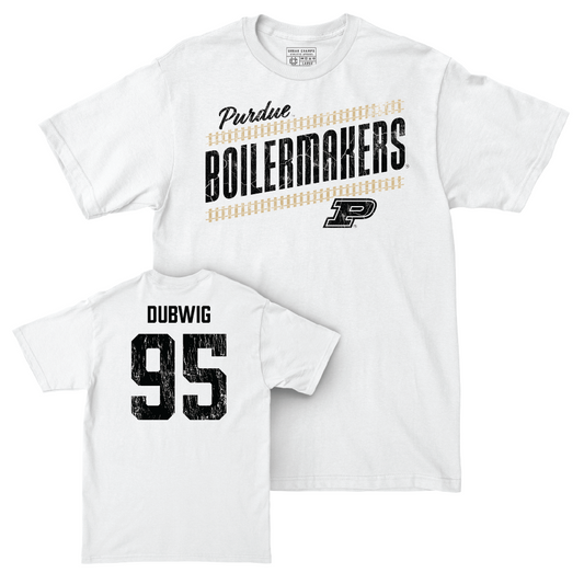 Football White Slant Comfort Colors Tee   - Samuel Dubwig