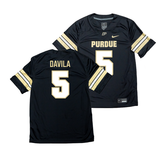 Nike Purdue Boilermakers Black NIL Game Replica Football Jersey - Marcos Davila